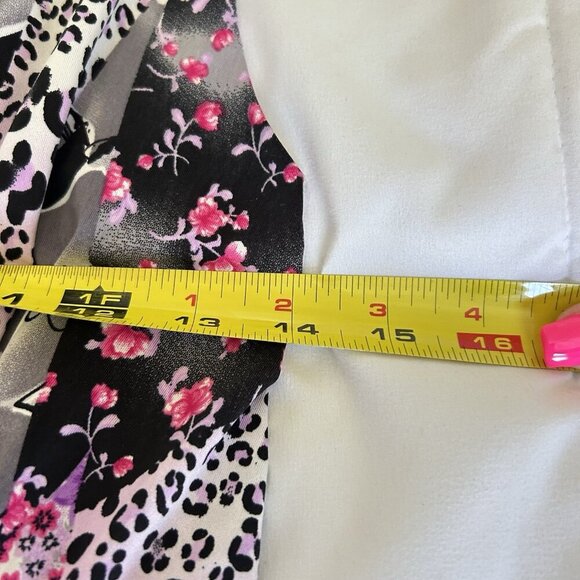 Womens Patchwork Sleeveless Dress Scoop Neck Flared Hem Floral Abstract Y2K 90s - Picture 4 of 8